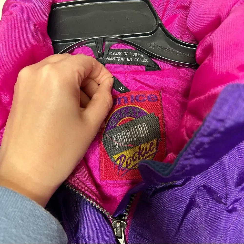Sunice Purple and Pink Puffer Jacket Lightweight and Stylish